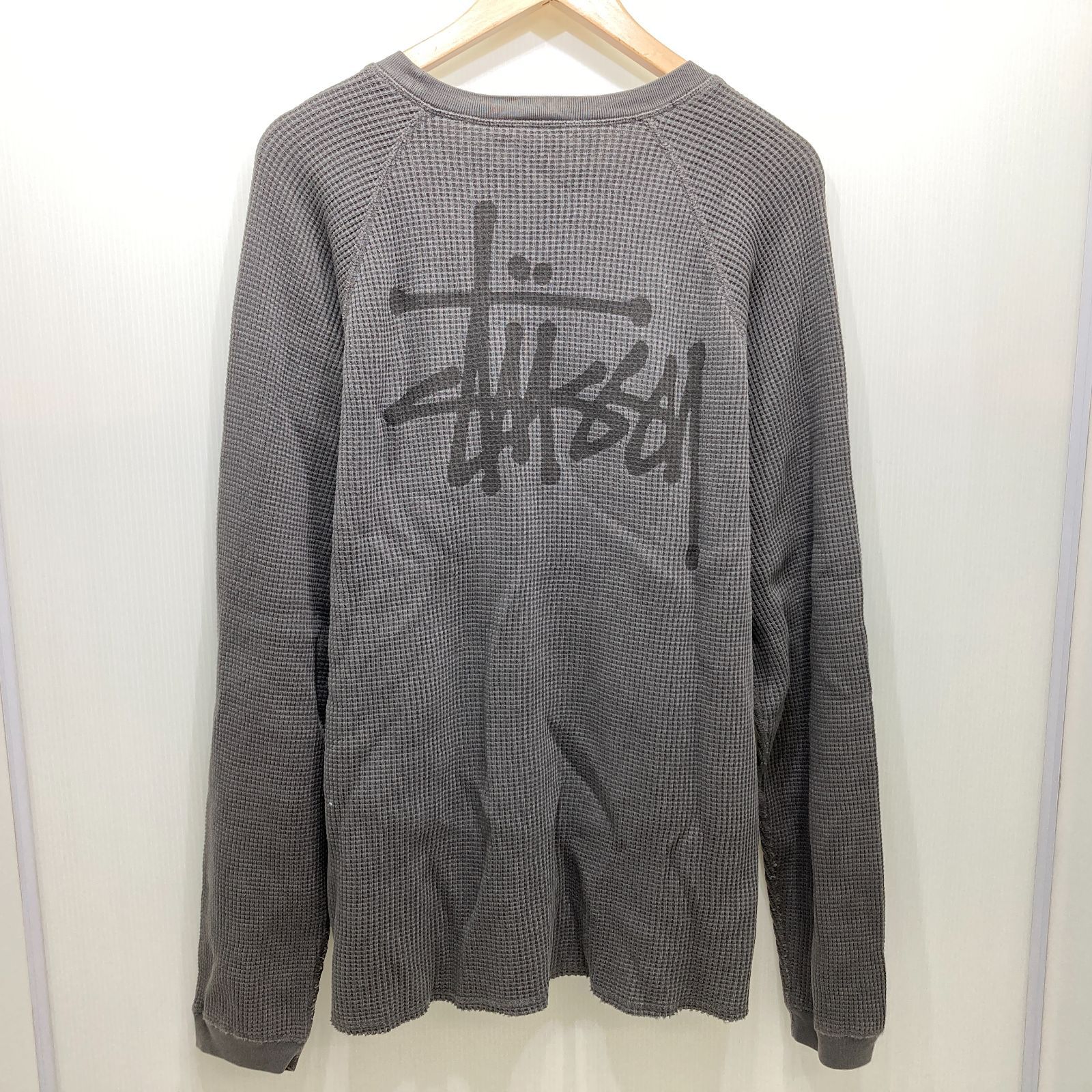 KA　ステューシー STUSSY　ロゴラグランサーマル長袖カットソー STUSSY ステューシー ラグラン 七分袖 メンズ Thermal Jersey