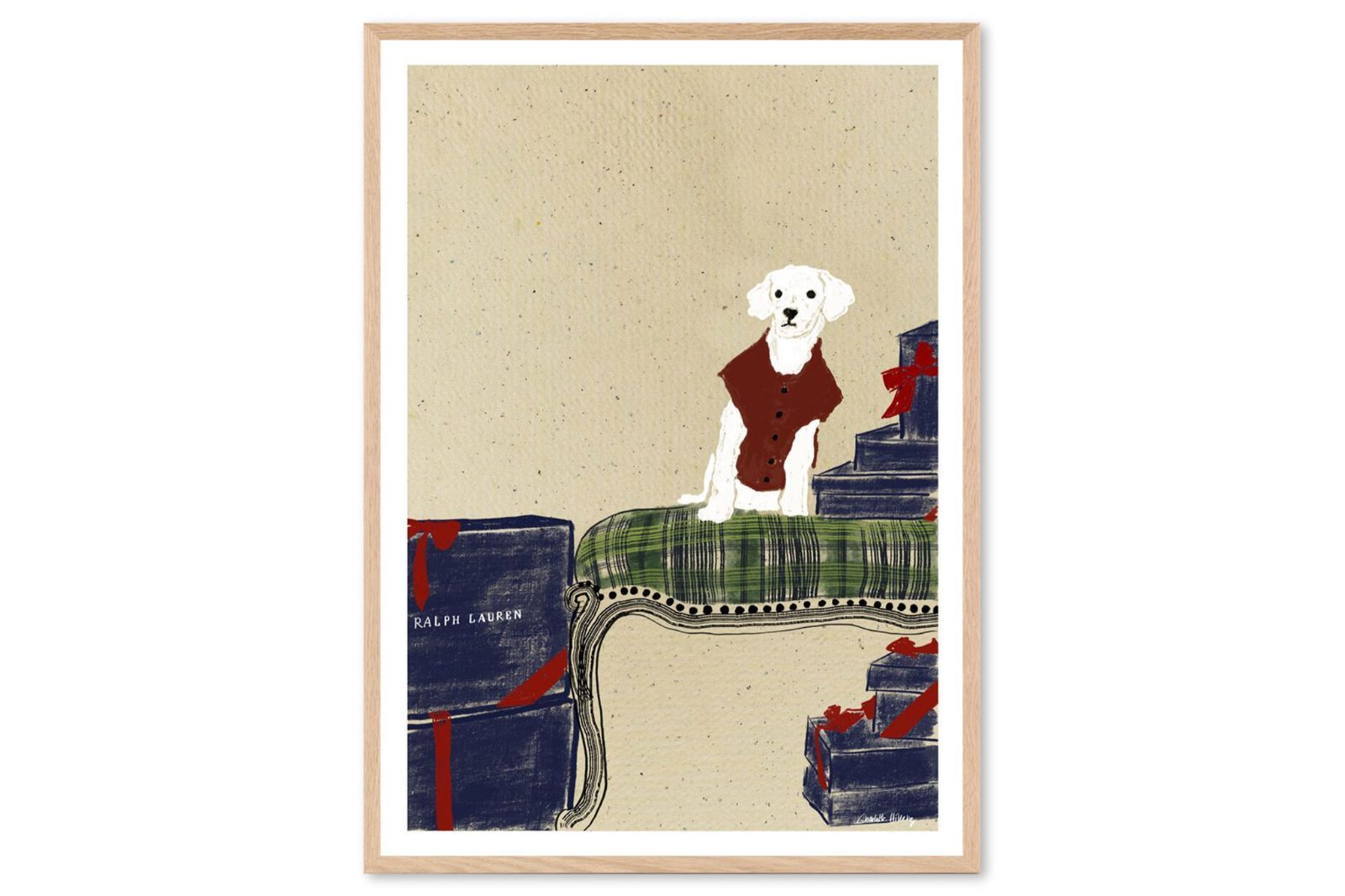 Poster - Frame アートポスター 50×70cm RL Dog Xmas|142x10149-50x70