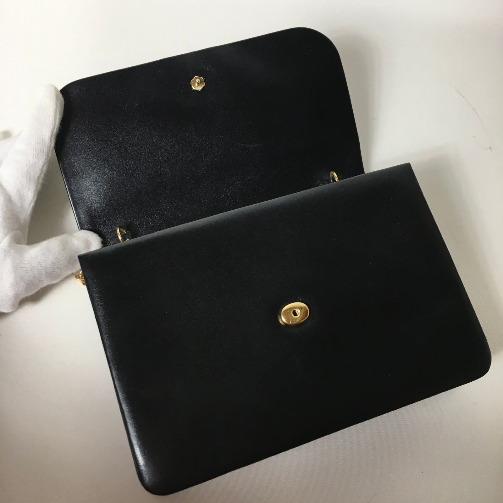 2508-221｜ディオール ショルダーバッグ ブラック ロゴ金具 チェーン  