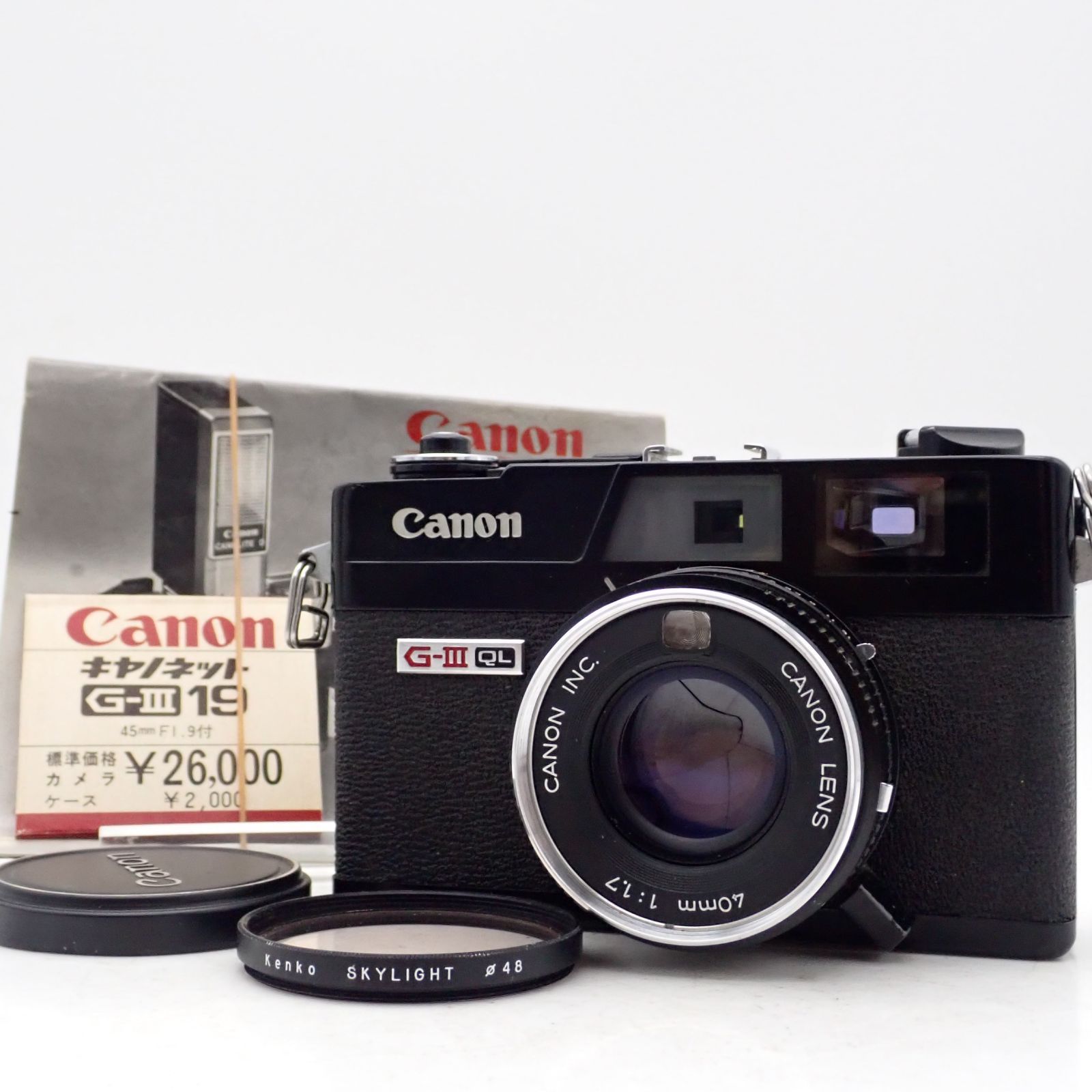 Canon Canonet QL17 G-III G3 ブラックペイント 40mm f1.7 レンジファインダー コンパクトフィルムカメラ 940185