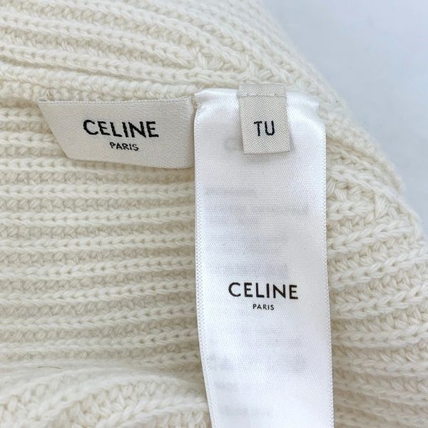 CELINE ホワイト ニット帽 ホワイト（白）系 CELINE(セリーヌ) ニットキャップ・ビーニー