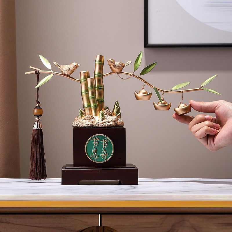 竹 竹林 樹脂 置物 オブジェ 豪華 風水グッズ 富と幸運 竹の置物 恋愛  