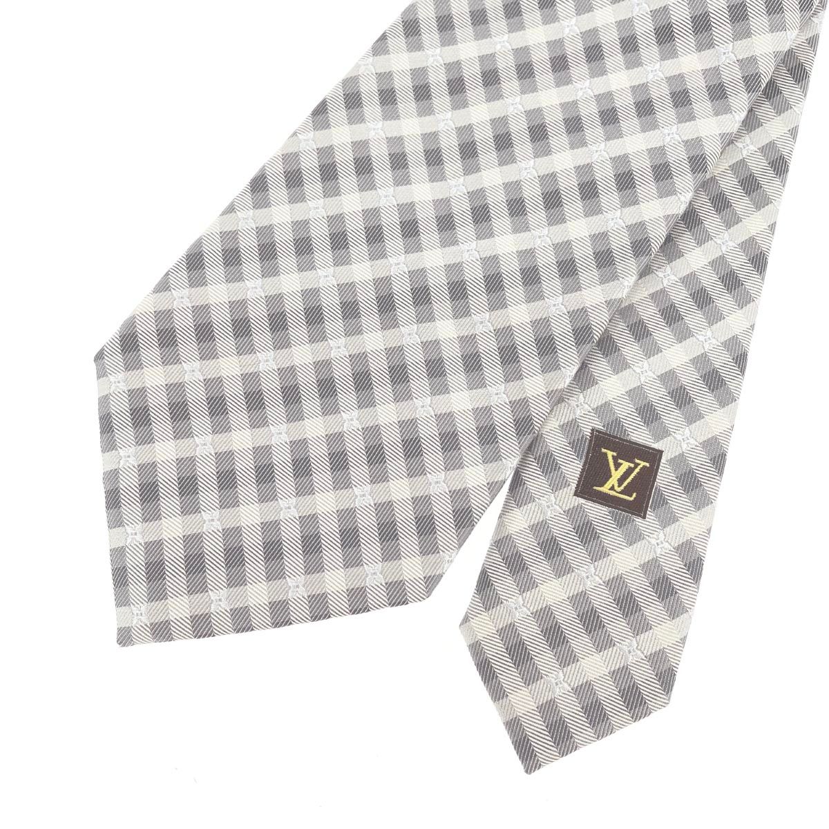 LOUIS VUITTON ルイヴィトン ネクタイ チェック柄/シルク100％ シルク