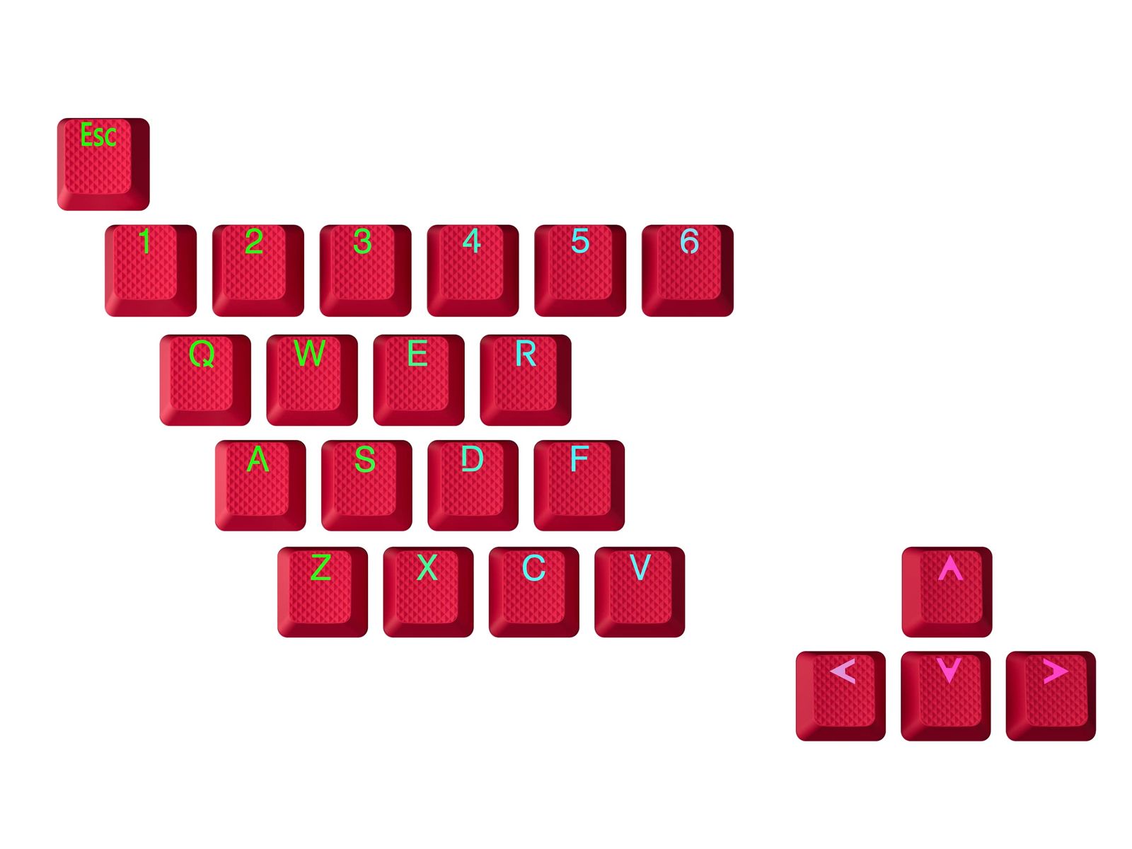 ランキングラバーキーキャップセット | ダブルショット半透明 | メカニカルゲーミングキーボード用OEMプロファイル (レッド、23キー) [レッド] [23 Keys]