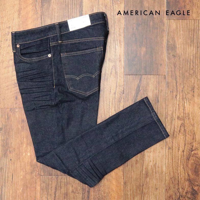 AMERICAN EAGLE/33インチ/デニムパンツ 0117-5987 ストレッチ 伸縮 無地 スリム テーパード 新品/紺/ネイビー/ih271/