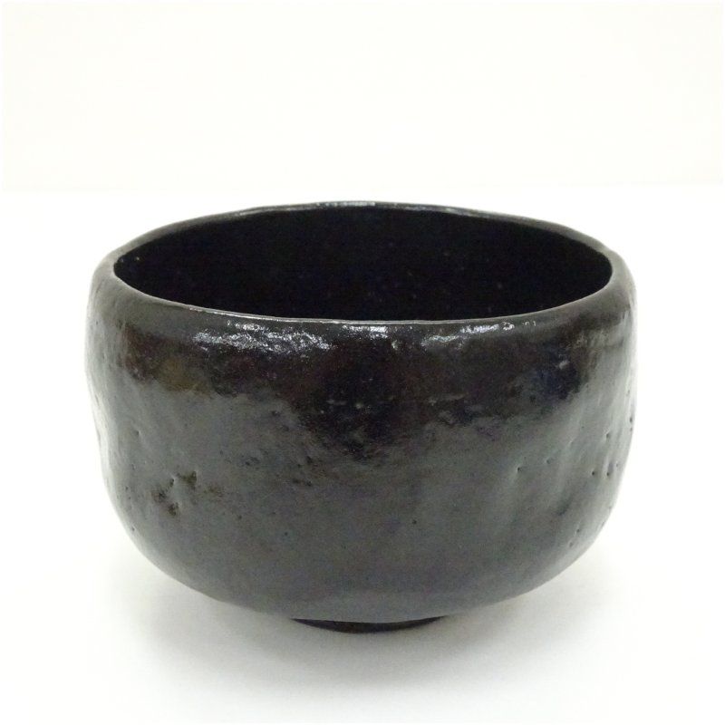 大樋焼 伊豆蔵撫山造 黒釉茶碗 共箱 茶道 抹茶 おしゃれ 抹茶茶碗 抹茶碗 和食器 レトロ 茶器 骨董 茶わん 茶会 茶の湯