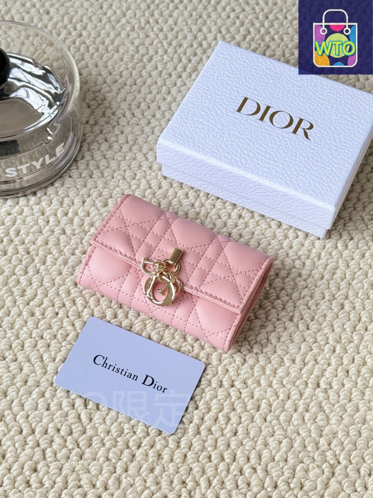 今日特価】My Dior Glycine ウォレット, ラズベリーピンク, 藤の