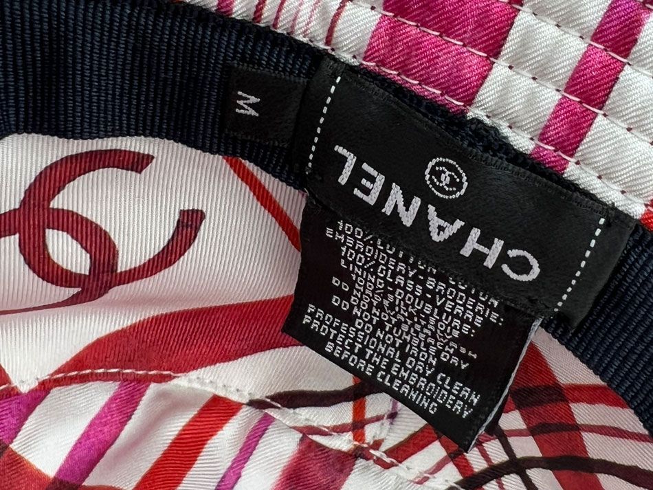 CHANEL シャネル ロゴバケット レディース ハット 帽子 レディース パープル コットン Mサイズ 超美品