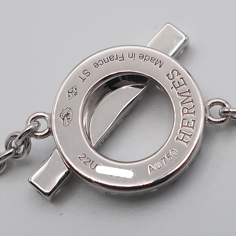 天白】HERMES エルメス フィネス ブレスレット ST K18WG 750 ホワイト
