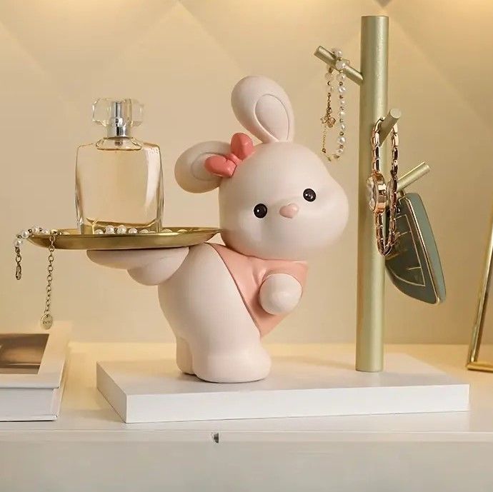 アクセサリートレイ うさぎ ラビット 置物 可愛いインテリア 129-121 アクセサリートレイ うさぎ ラビット 置物 可愛いインテリア 129