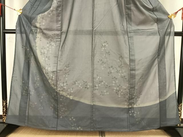 平和屋着物▽訪問着 無双 紗袷 紗×紗 手描き 萩文 正絹 逸品