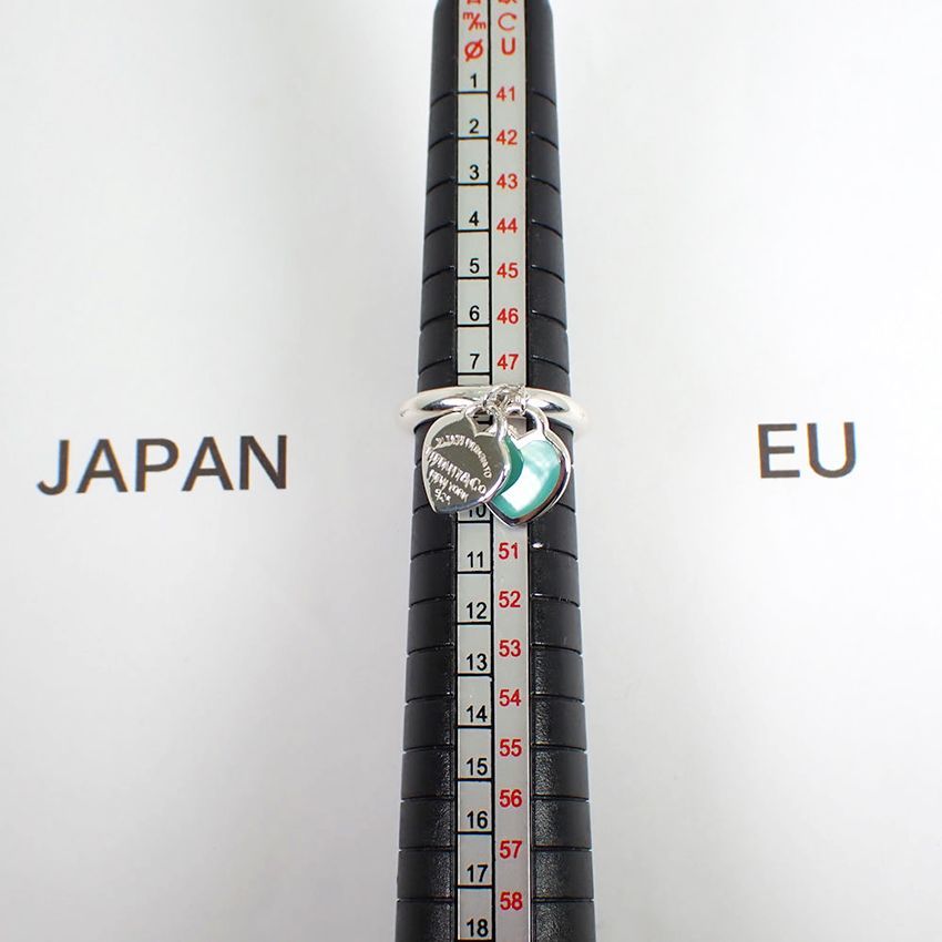 ティファニー 925/エナメル リターントゥ ダブルハートタグ リング 8号
