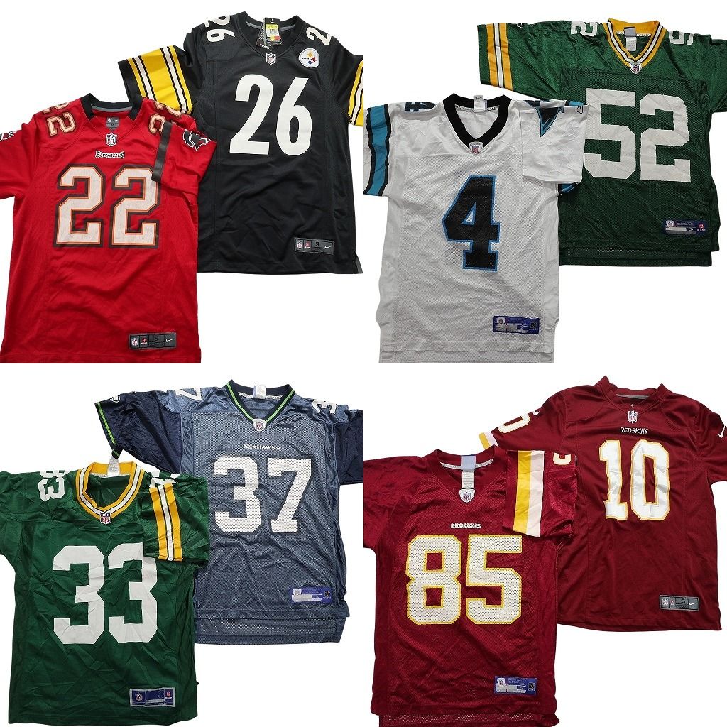 古着卸 NFL ゲームシャツ ユニフォーム 8枚セット メンズ Ｓ レッドスキンズ シーホークス ナイキ 古着 NA6205