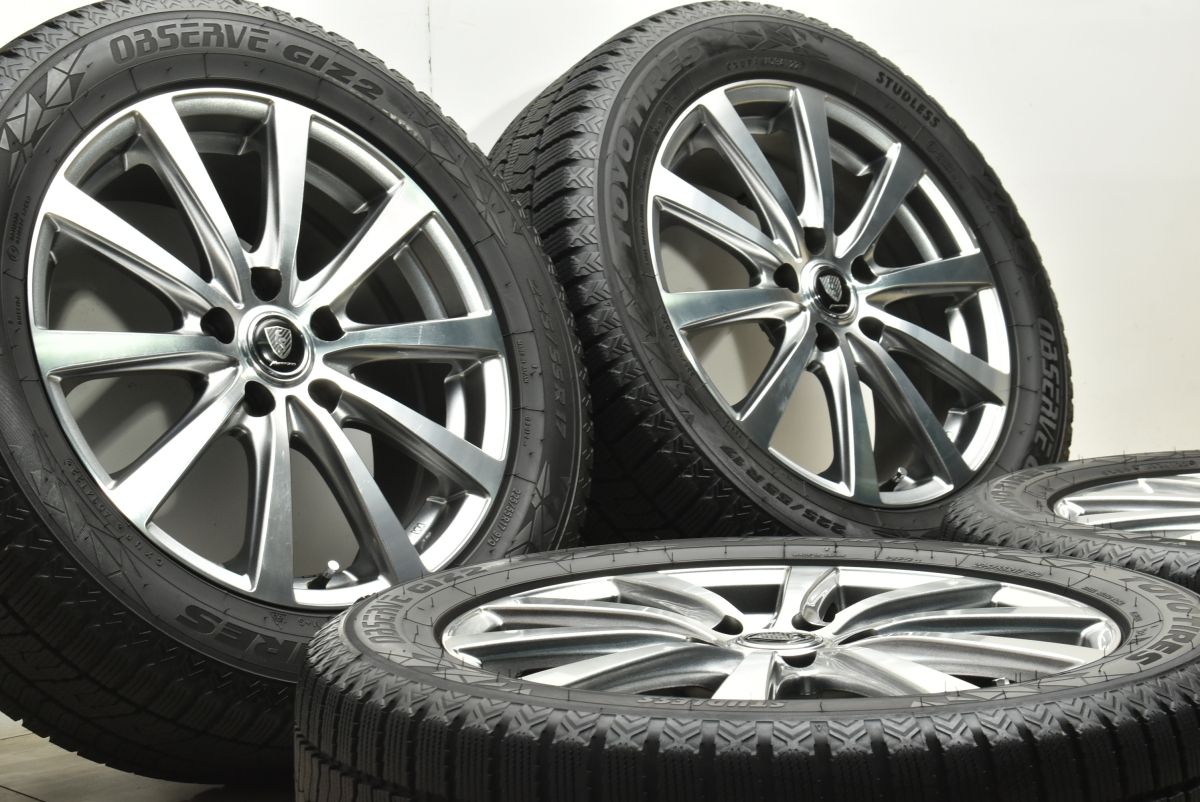 バリ溝 ユーロスピード 17in 7J 50 PCD114.3 トーヨー オブザーブ GIZ2 225|55R17 アルファード アウトランダー アテンザ 可