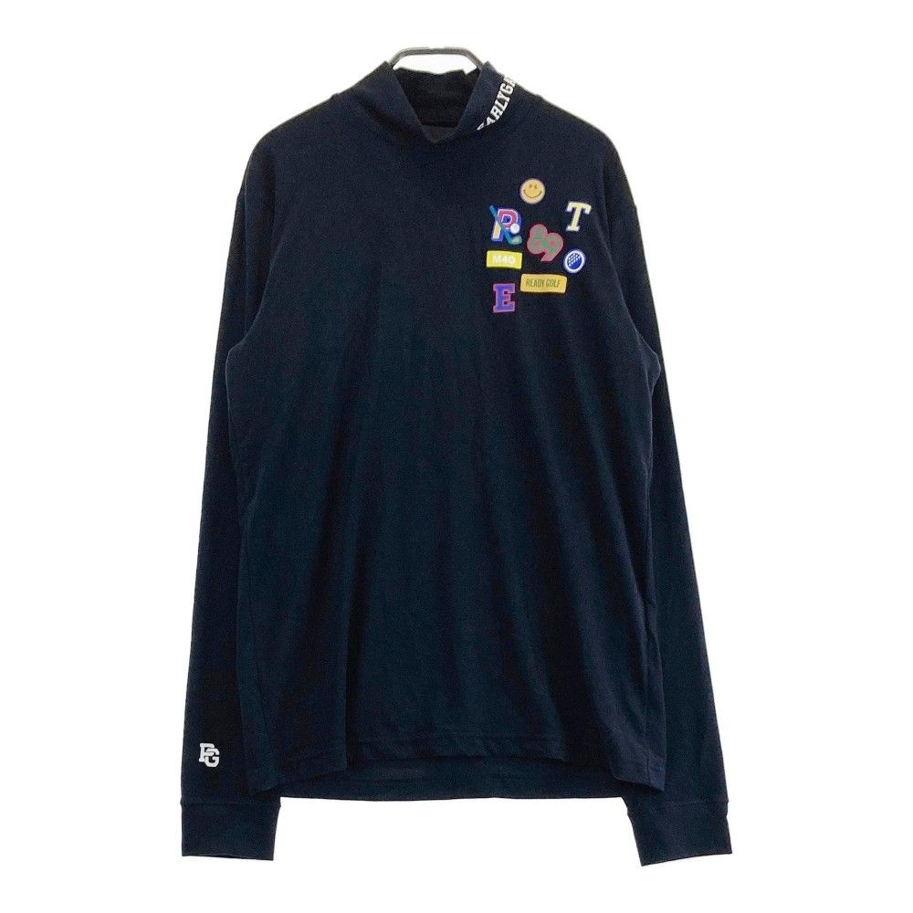 サイズ：5 PEARLY GATES パーリーゲイツ 2024年モデル ハイネック 長袖Tシャツ  ネイビー系 [240101386609] ゴルフウェア メンズ ストスト サイズ：5 PEARLY GATES パーリーゲイツ 2024年モデル