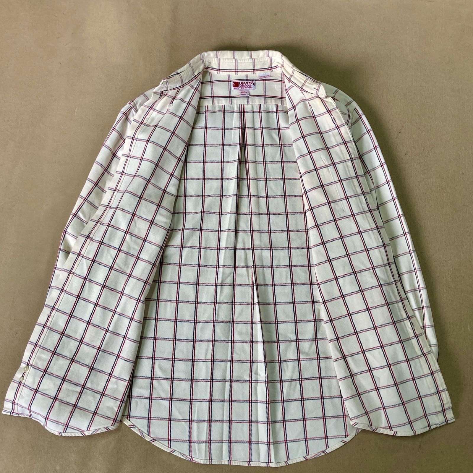 リーバイス(LEVI’S）チェック柄シャツ　／ネルシャツ 希少 USA製 リーバイス Levi\u0027s 赤黒 チェック柄 ネルシャツ M