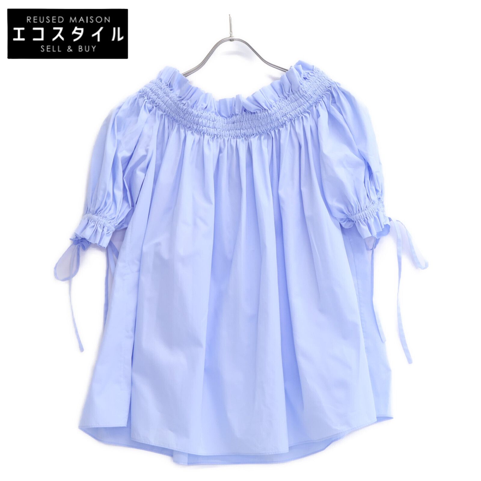 Alexander McQueen アレキサンダーマックイーン | 正規 470910 コットン オフショルダー シャーリングブラウス| 40