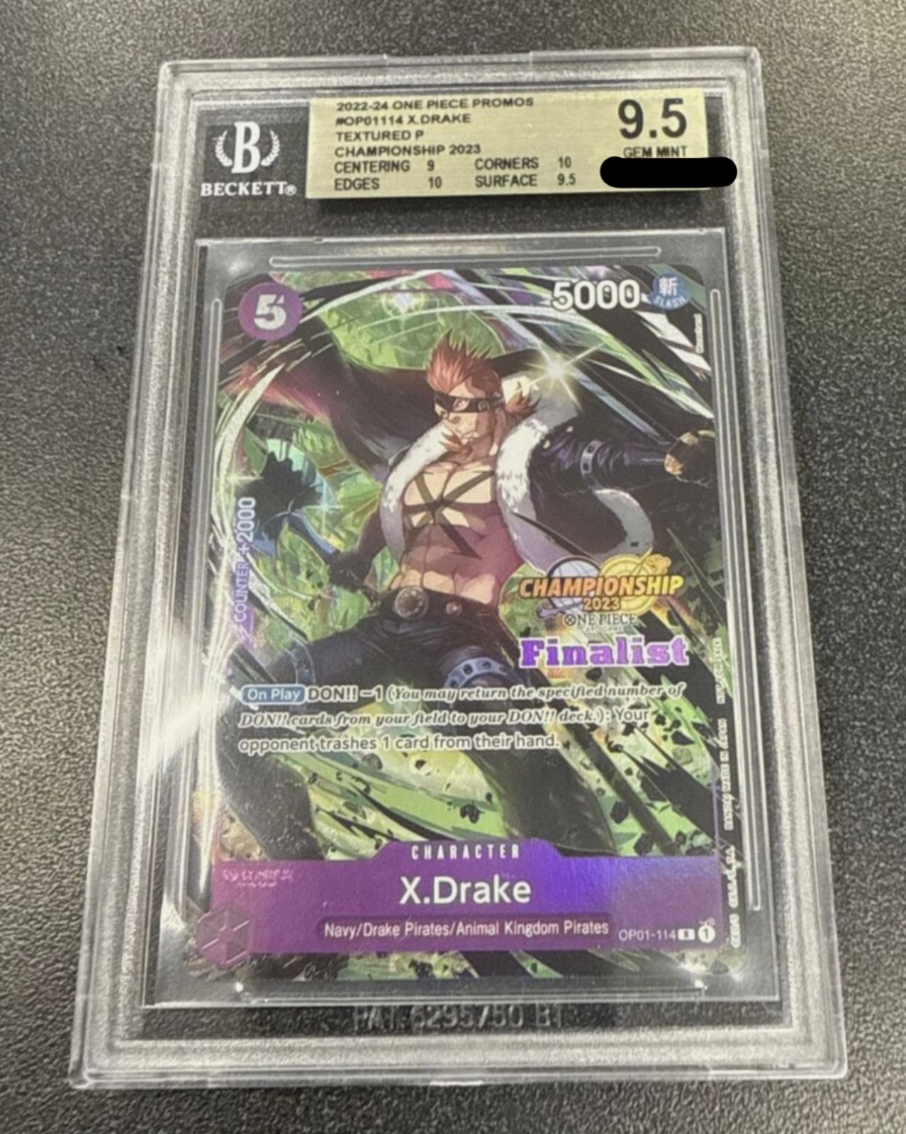 ドレーク　CS2023 英語版　BGS9.5 X.drake ファイナリスト　激レア　ワンピースカード