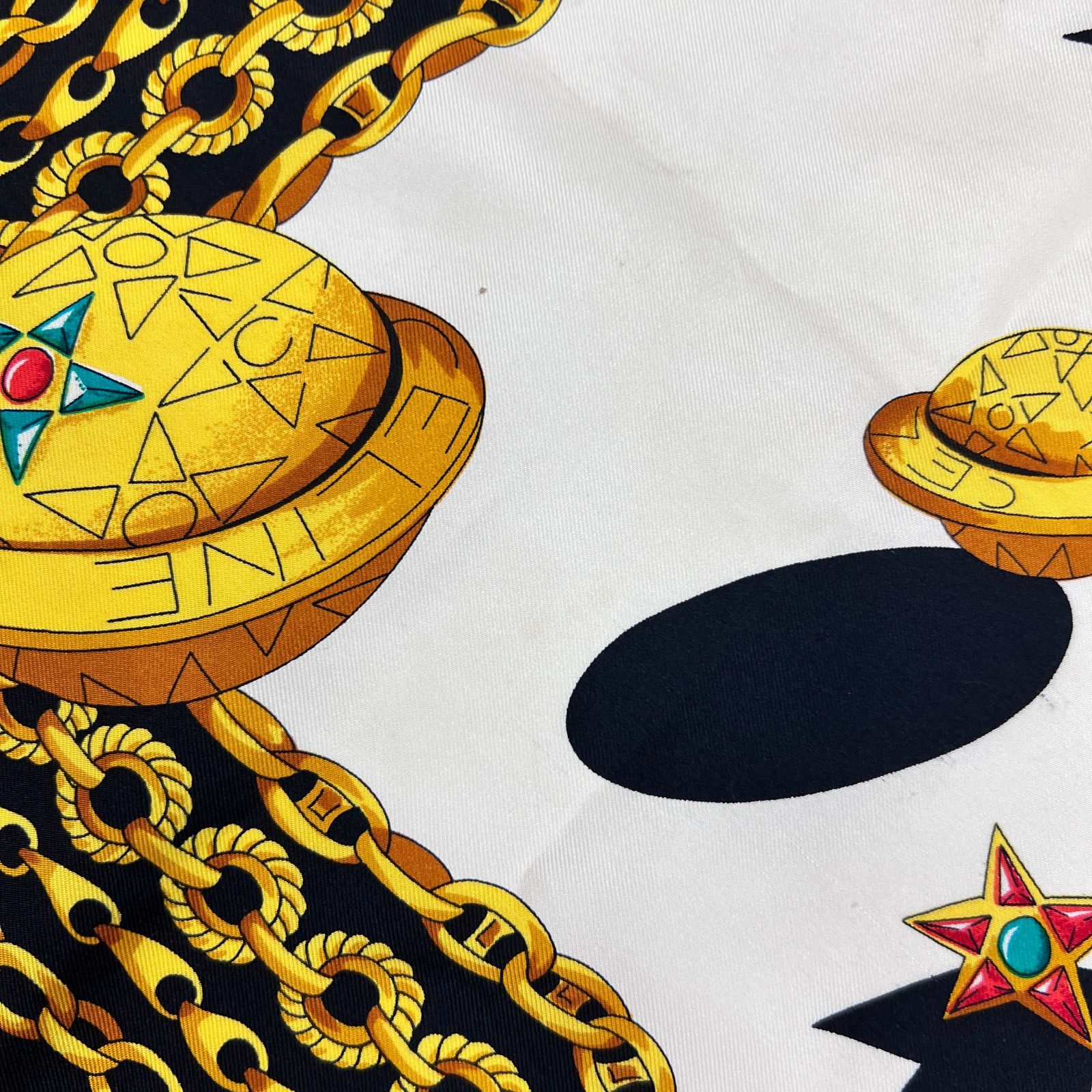 中古】CELINE セリーヌ アクセサリー 大判スカーフ シルク マルチ