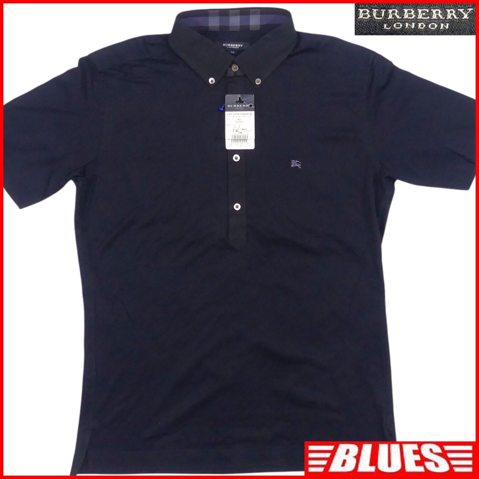 BURBERRY ネイビー ポロシャツ M Burberry ネイビー ポロシャツ Mサイズ 新品(USサイズ)