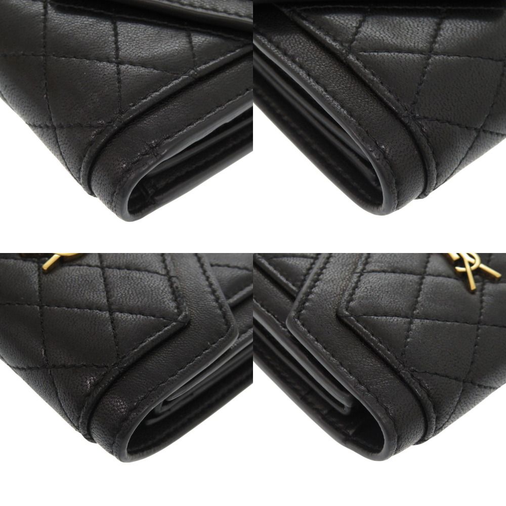 【専用】 SAINT LAURENT キルティング 三つ折り財布 ブラック SAINT LAURENT [正規ラッピング済] Saint Laurent サンローラン