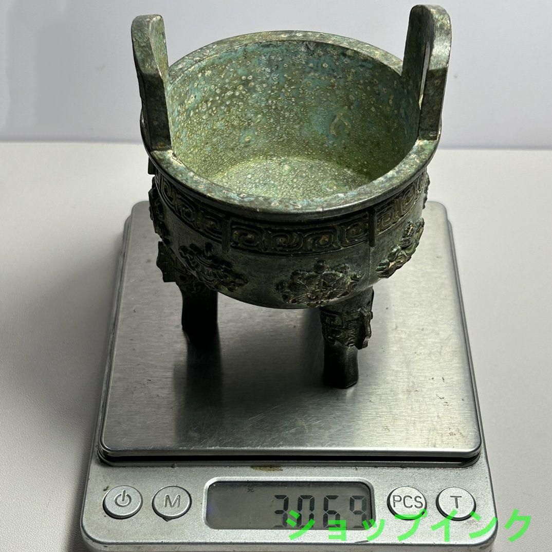 铜器 三脚鼎炉 供養用香炉 線香座 装飾品 工芸品 美術品 置物 高岡銅器 香炉 龍足雲龍蓋香炉 銅製 美術工芸品 記念品 置物