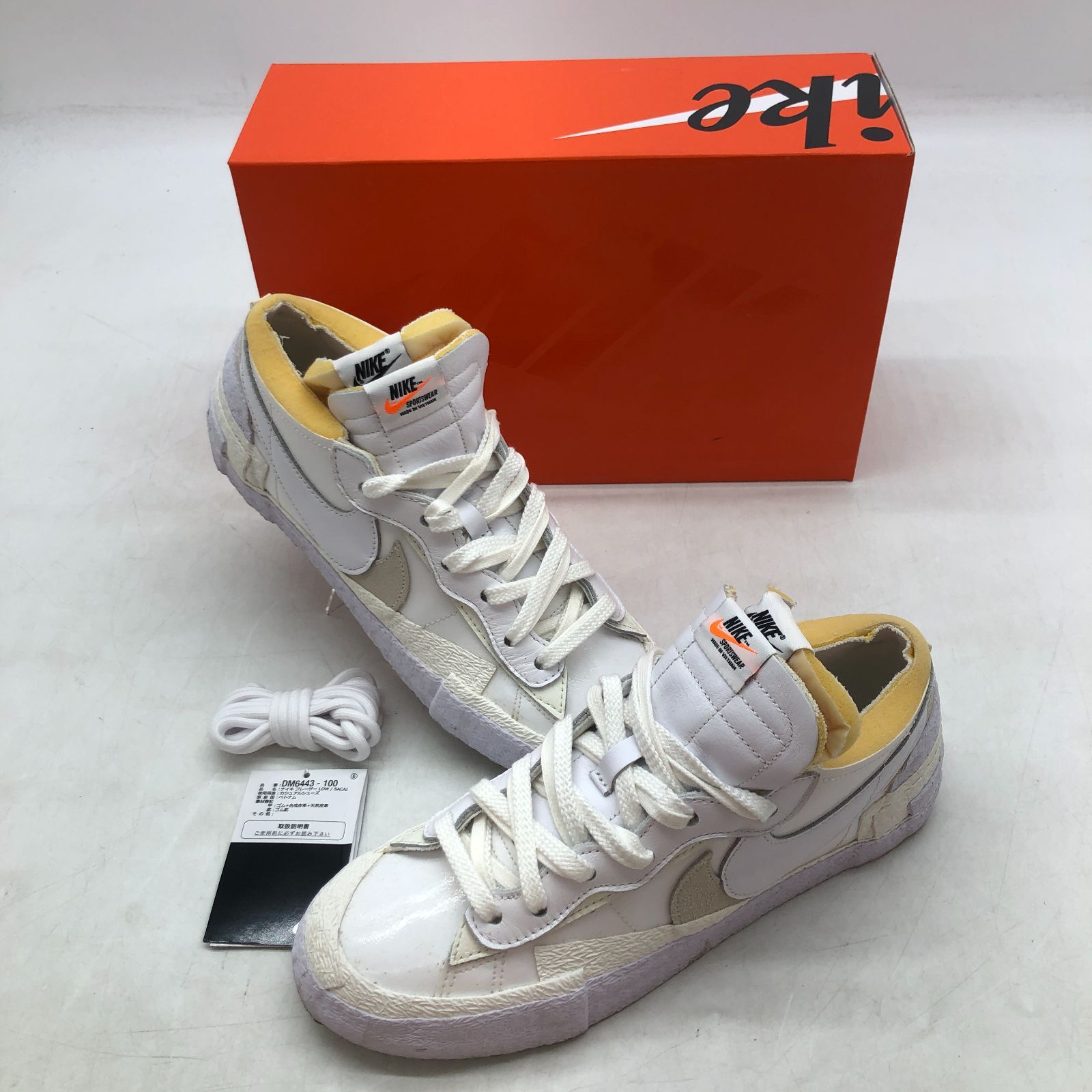 04m2410∞※ NIKE BLAZER LOW×SACAI ナイキ ブレーザー ロー ホワイト