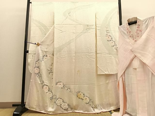 平和屋着物○長襦袢 無双仕立て 霞文 正絹 逸品 未使用 CAAL7611dy