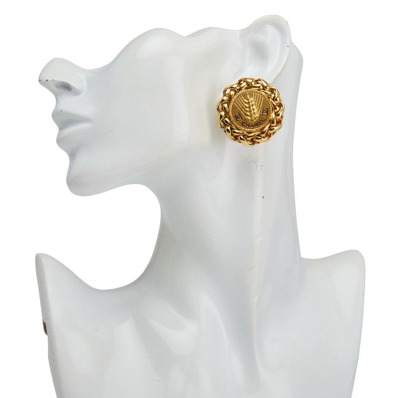 品質が完璧、値段が激安！ シャネル ココマーク ラウンド 麦 稲穂 モチーフ ゴールド メッキ レディース CHANEL 1-0235714 全店送料無料!