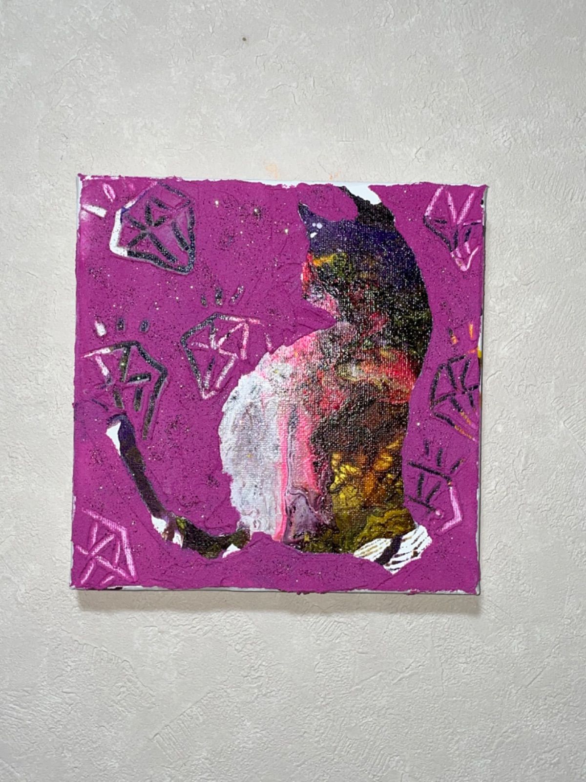 絵画no.63】猫 ネコ 原画 現代アート 抽象画 動物画 - メルカリ