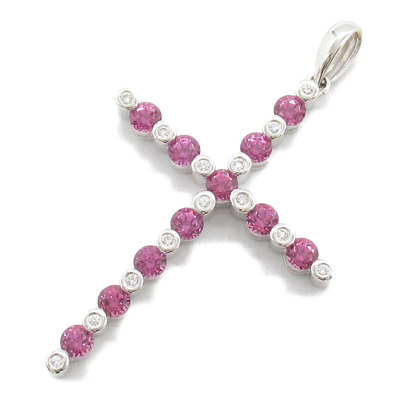 ジュエリー JEWELRY ペンダントトップ ガーネット ペンダントトップ ｶﾞｰﾈｯﾄ 4.0g K18WG ホワイトゴールド ダイヤモンド トップ レディース Used A