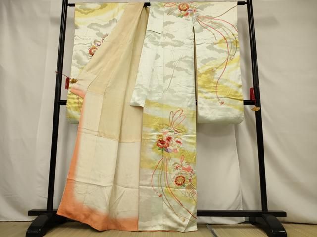 【訪問着】やまと誂製✨ 駒刺繍　絞り 暈し染め 銀彩 逸品　 No.449❤️ 訪問着】やまと誂製✨ 駒刺繍 絞り 暈し染め 銀彩 逸品 No.449