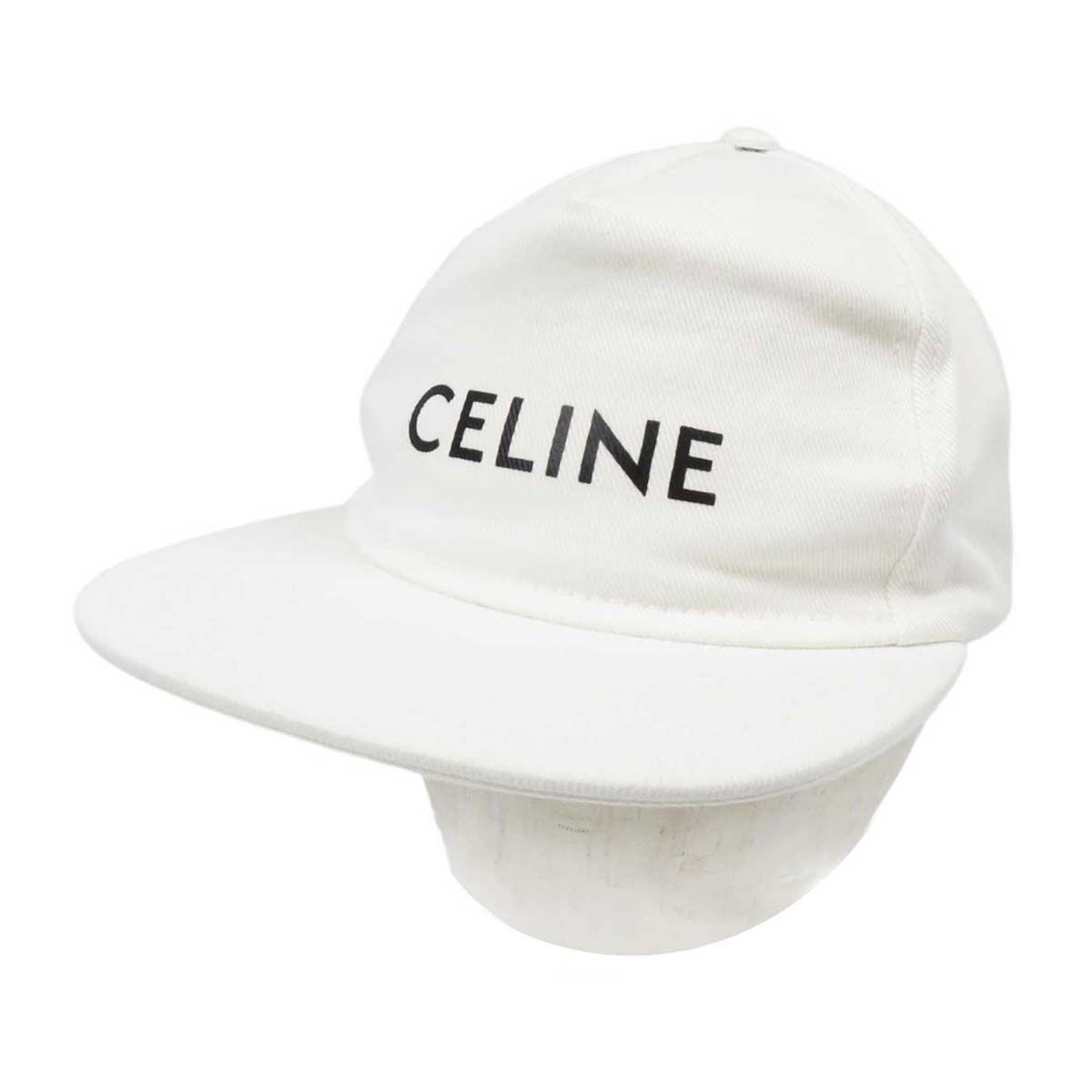 【未使用】CELINE ホワイト ベースボールキャップ CELINE】トリオンフ ベースボールキャップ /コットン (CELINE