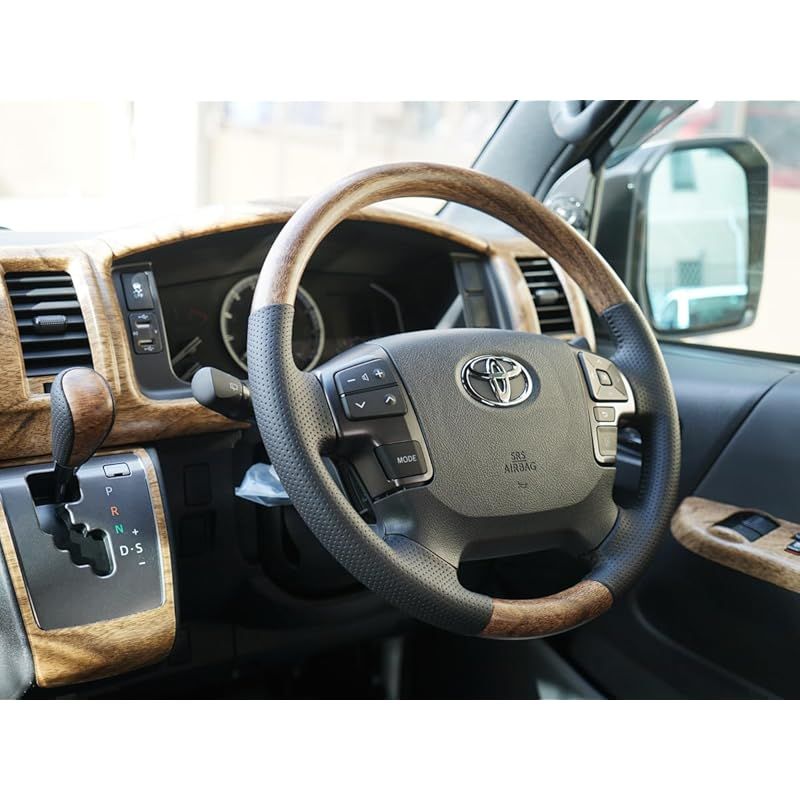 在庫 TRISTAR S ハイエース 200系 4型 5型 6型 7型 ステアリング ハンドル シフトノブ セット クラシックウッド ナチュラルウッド調 0 BRIGHTFACE_UK