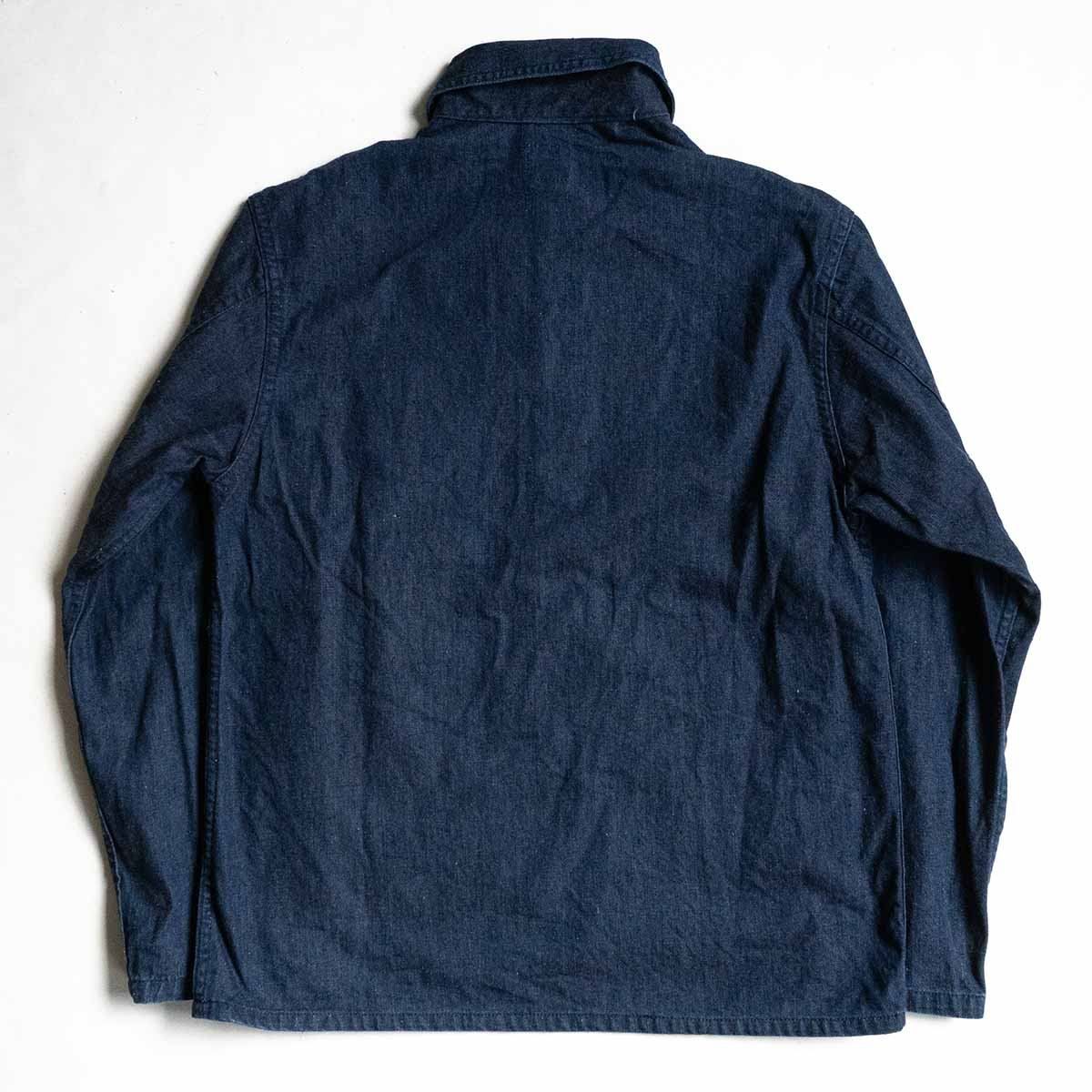 【美品】 POST OVERALLS【PULLOVER DENIM JACKET】S アーミー プルオーバー デニム ジャケット ポストオーバーオールズ 2409548