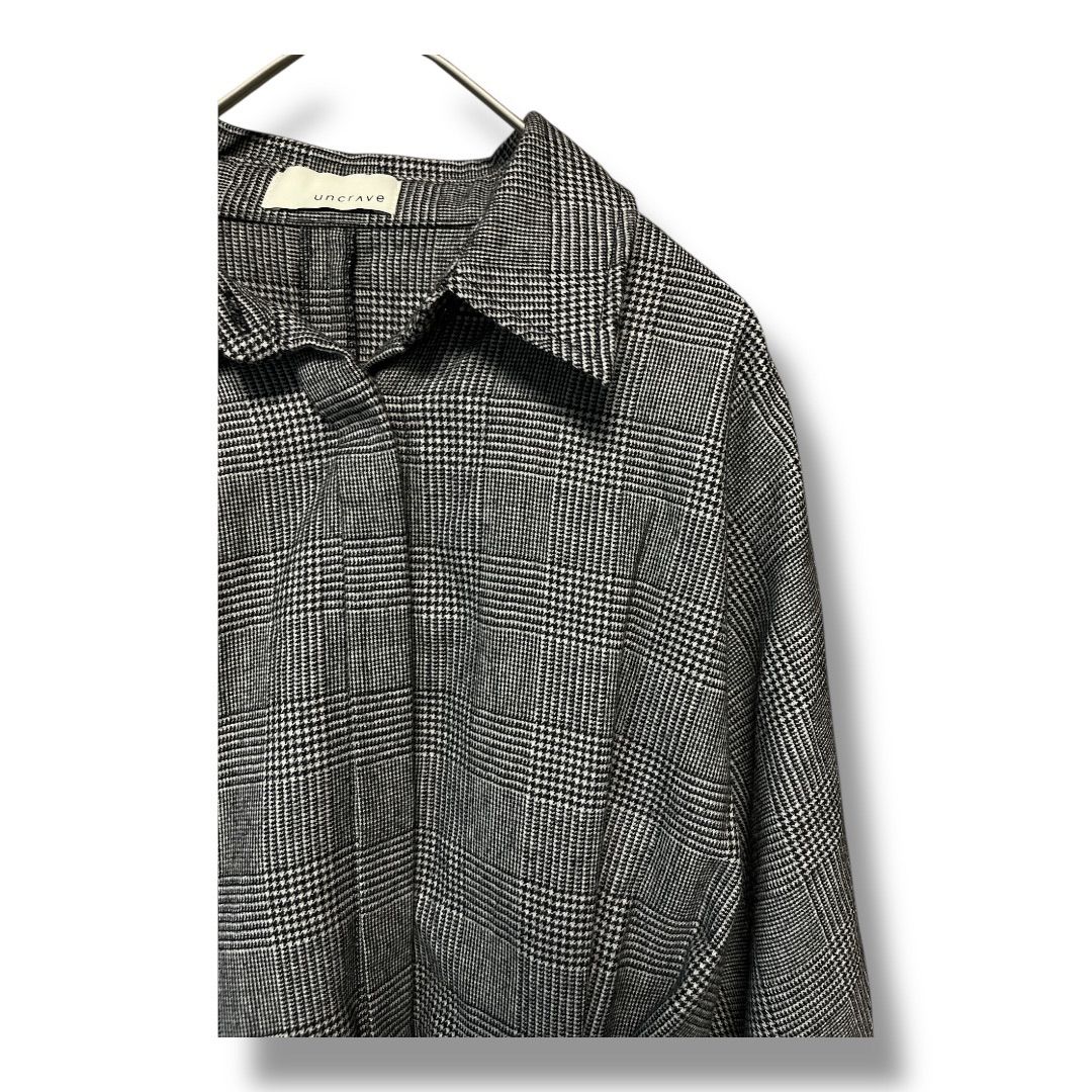 uncreve アンクレイヴ LIGHT WOOL CHECK BLOUSE ライトウールチェック 