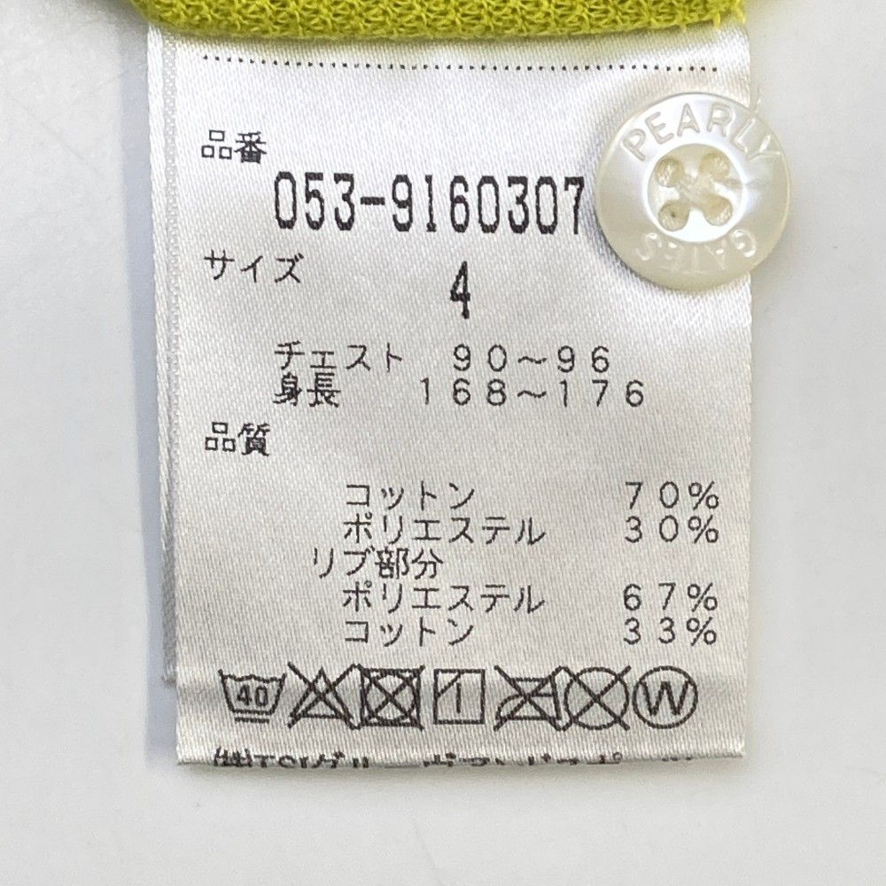 サイズ：4 PEARLY GATES パーリーゲイツ 半袖ポロシャツ イエロー系