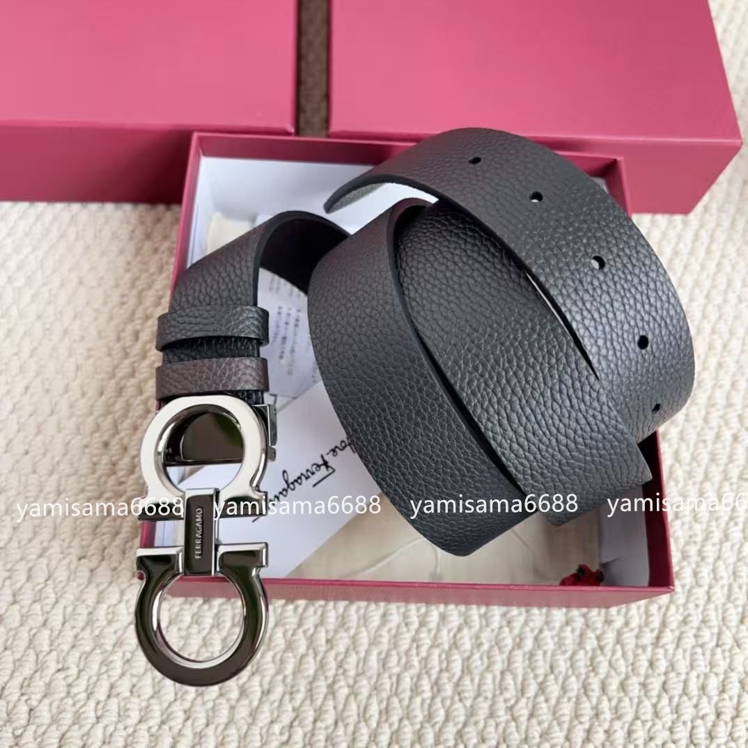 Ferragamoフェラガモ リバーシブル レザーベルト シルバーバックル SIROKUMA-CORPORATION_COM