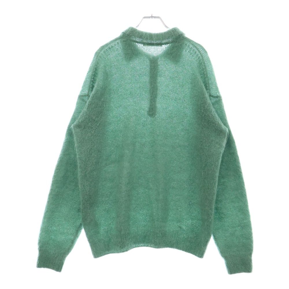 AURALEE (オーラリー) 23AW BRUSHED SUPER KID MOHAIR KNIT POLO GREEN 