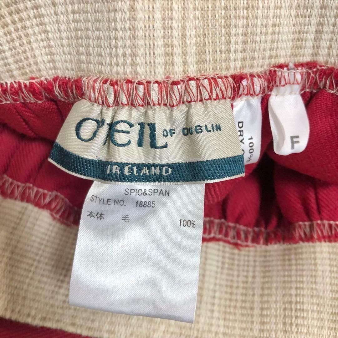 O NEIL of DUBLIN Spick-span別注 プリーツ フ スカート F レッド 赤 オニールオブダブリン ウーステッドウール 無地 ウエストゴム GULLKHAN_COM