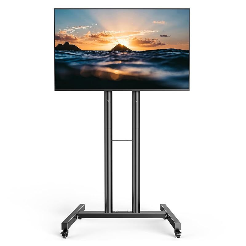 FORGING MOUNT テレビスタンド 移動式 壁寄せテレビスタンド 23-60インチ液晶テレビに対応 二重支柱設計 ハイタイプ キャスター付き 高さ調整 耐荷重40kg VESA400mmx400mmまで 1