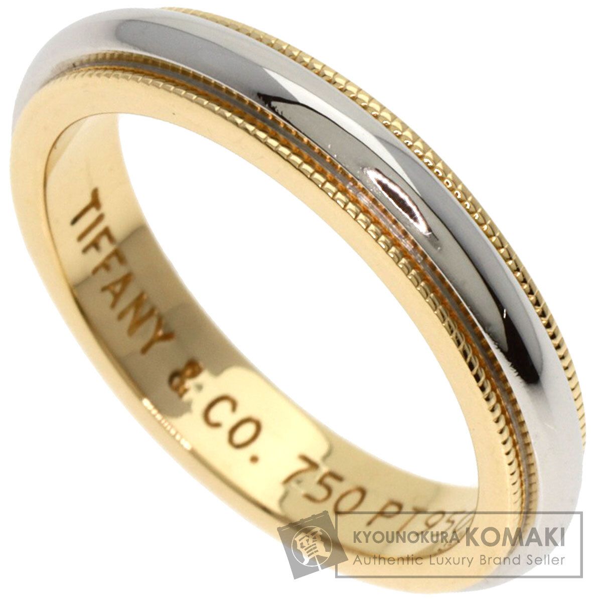 TIFFANY-Co. ティファニー ミルグレイン リング 指輪 K18YG PT950 レディース