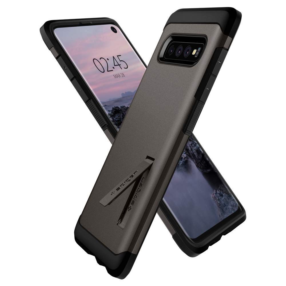 【人気商品】米軍MIL規格取得 対応 耐衝撃 ] スタンド機能 SCV41 [ ワイヤレス充電対応 ケース タフ・アーマー S10 605CS25804 Galaxy (ガンメタル) 【Spigen】