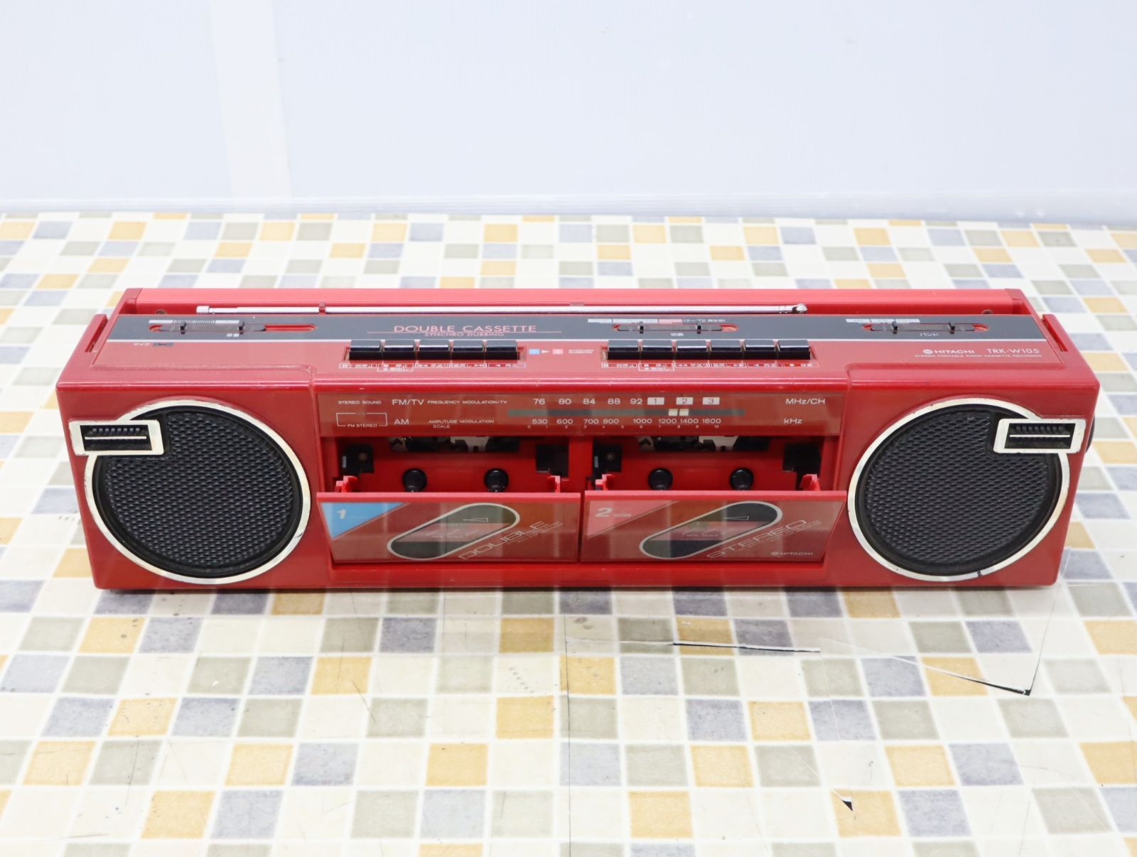 △レッド オーディオ機器｜ダブルカセット ラジカセ｜HITACHI