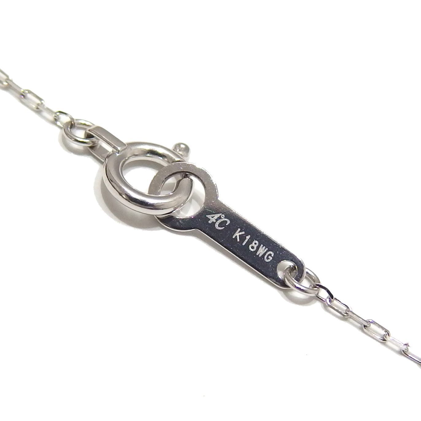 ４℃ K18WG ドロップ ペンダント チャーム ネックレス ホワイトゴールド 美品☆4℃ K18WG ホワイトゴールド ダイヤモンド しずくモチーフ