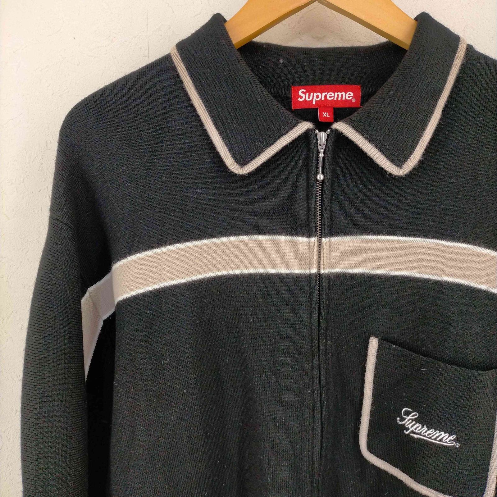 シュプリーム Supreme 21AW Chest Stripe Zip Up Cardigan メンズ 