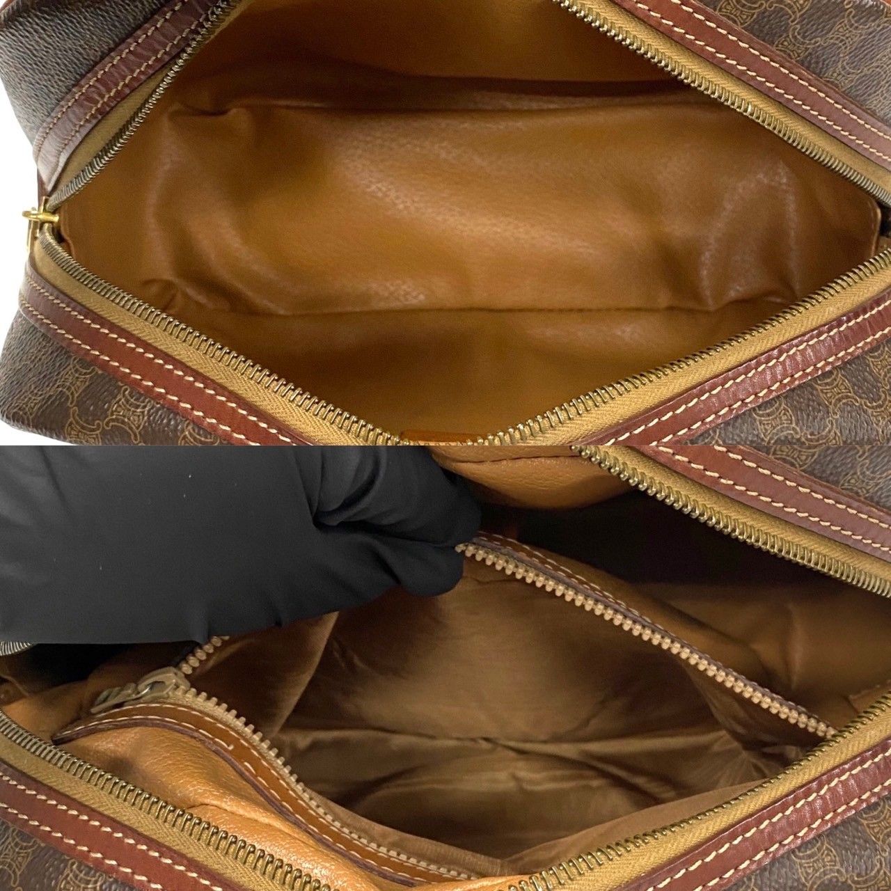 極 美品 CELINE セリーヌ マカダム ブラゾン レザー 本革 2way 