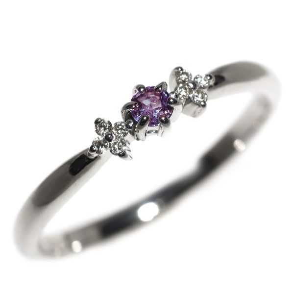 希少 Pt900 アレキサンドライト ダイヤモンド リング 0.04ct D0