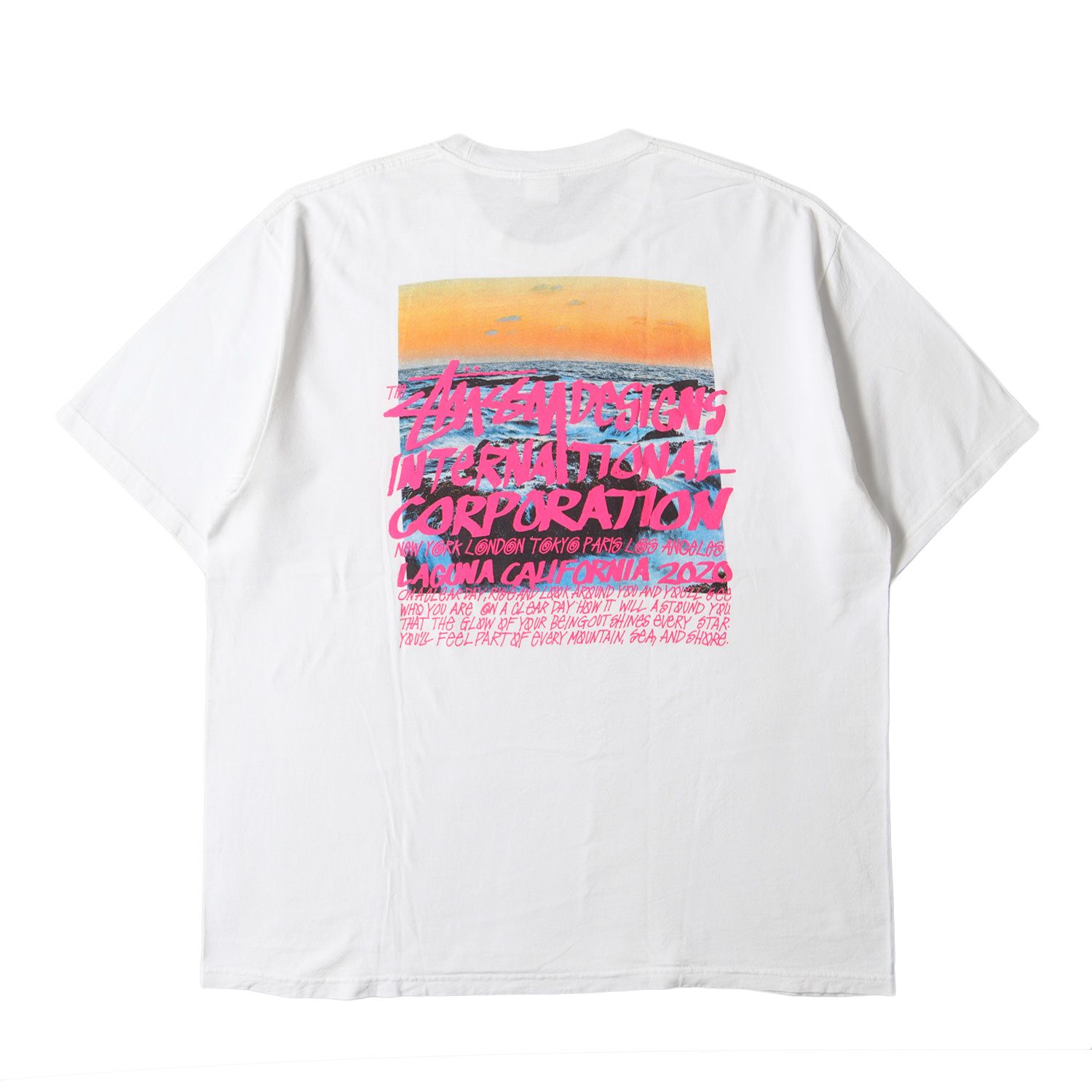 STUSSY ステューシー Tシャツ サイズ:XL 20SS カリフォルニア グラフィック クルーネック 半袖Tシャツ Clear Day Tee ホワイト 白 トップス カットソー【メンズ】