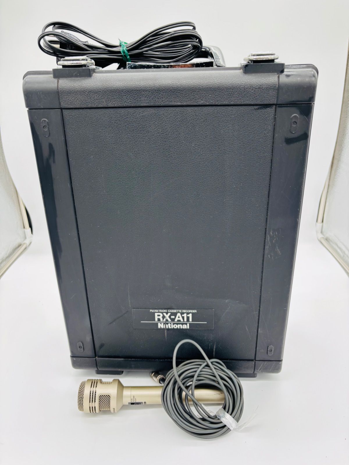 カセットプレーヤー昭和レトロ 通電確認済み・昭和レトロ】National RX-A11 ラジカセ マイク